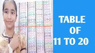 MULTIPLICATION TABLE 11 TO 20। MULTIPLICATION TABLE FOR KIDS। PURVI KHATRI MATH EDUCATION
