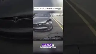 Highway Chain Reaction: Tesla Collision Leads to $14,000 Compensation 💥🚗 #Dashcam #Liability