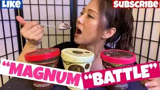 ASMR &ldquo;MAGNUM ICE-CREAM BATTLE!&rdquo; DARK CHOCOLATE RASPBERRY, CHERRY VANILLA MUKBANG  #먹방 #매그넘아이스크림