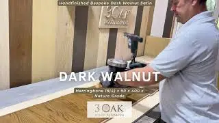 Dark Walnut Hand-Finished Herringbone | Bespoke 18mm Flooring Crafted for High-End Interior Design