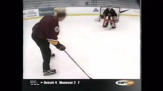 2001 Rookie Rick DiPietro Gives Darren Pang a Goaltending Demo on ESPN