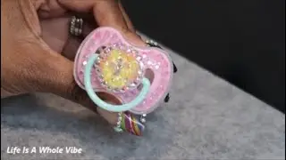 DIY DOLLAR TREE BLING BABY PACIFIER- HOW TO BLING BABY SHOWER GIFTS- BLING BABY LOTION & SHAMPOO
