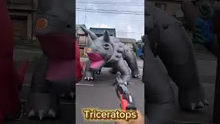 Dinosaur shooting game event production / Triceratops Inflatable / 恐竜シューティング トリケラトプス #Dinosaur