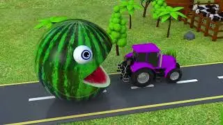 Sweet Farm Exploration: Learn Colors with PACMAN and 3D M&M Chocolate for Kids