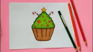 How To Draw Christmas Cupcakes - Easy Drawing