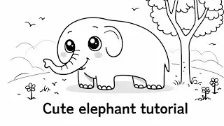 Cute Elephant tutorial step by step for kids | #viral #Cute Elephant 🐘