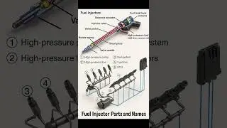 Parts and Names of Fuel Injector ✅ #automobile #pipe #education