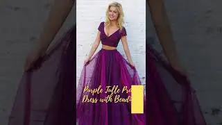 Purple Prom Dress with Beading | #Shorts #youtubeshorts