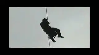 Repelling from  Minute Maid field Monroe Gage and K9 Falco between my legs.