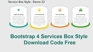 Box Style 22 || Bootstrap 4 Service box style code Using HTML and CSS | Get free download code below