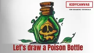 How to Draw a Poison Bottle 🧪💀 | Easy Spooky Halloween Drawing Tutorial