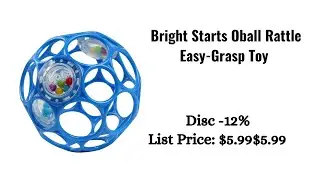 Bright Starts Oball Rattle Easy-Grasp Toy - Blue, 4