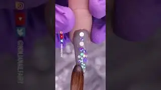 Lilac and Grey Coffin Acrylic Nails