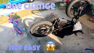 changing the tire on the big qs273 hub motor 🥵🥵🥵 and to run my mouth a bit lol