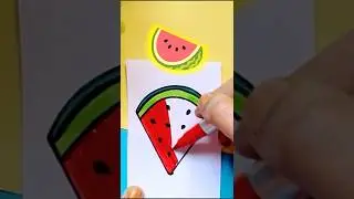 so satisfying art 🎨✨🍉 #sosatisfying #satisfying #art #watermelon #wow #artwithchinu #ytshorts