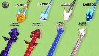 Snake Clash 🐍 Rare Boss Fight! Lv7000 to Lv8800 Epic Max Level Battles 🔥 #355