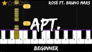 ROSÉ ft. Bruno Mars - APT. - Easy Beginner Piano Tutorial - For 1 Hand