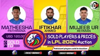 LPL 2024 All Sold Players List | Lanka Premier League Auction 2024