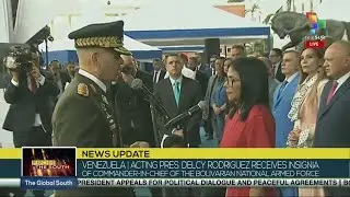 Venezuela | Delcy Rodriguez receives cane of command and Bolivar’s sword as Commander-in-Chief