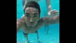 //KL RAHUL SWIMMING ENJOYMENT #Having some underwater fun with davidwarner#goodtime #ipl #funsession