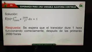 Esperanza matemática para una variable aleatoria continua