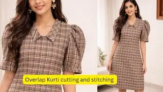 Coat Collar neck Kurti Cutting And Stitching || Trending Flap collar kurti |overlap collar Kurti 