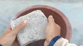 ASMR - grainy cement texture clay pot crumbling dusty satisfying 🩷✨