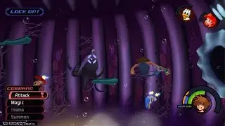 KINGDOM HEARTS 1 Ursula 1st fight Level 1 | 1 cauldron kill melee only