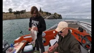 Fishing with Daz on 2 November, stick baiting kahawai, using sunscreen as fishing attractant