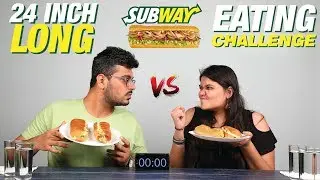 24 INCH LONG SUBWAY EATING CHALLENGE | 4 Subway Eating Competition | Food Challenge