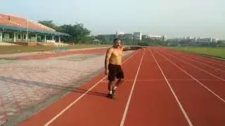Daily Routine Fitness Program in the Morning at Athletics Track in my University