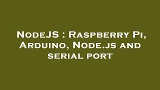 NodeJS : Raspberry Pi, Arduino, Node.js and serial port