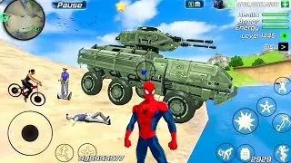 Rope Frog Ninja Superhero and Army Tank in Open City Game - Android Gameplay