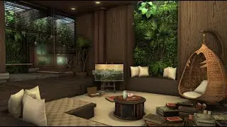 FFXIV/FF14 House/Housing-RL22(Modern nature house, sunken living room, wood and stone)