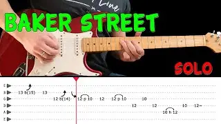 BAKER STREET - Guitar solo lesson with tabs (fast & slow) - Gerry Rafferty