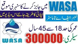Govt Jobs In Punjab 2022 | Water and Sanitation Agency WASA Jobs 2022,All latest today govt Jobs,