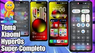 Tema Xiaomi Estilo HyperOs 3, &Iacute;cones iOS26 e Control Center Liquid Glass @CiclopeTech