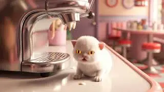 Magical Ice Cream Cat 🍦🐱 | Surreal CGI Loop | Whimsical Creamy Animation
