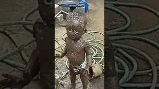 Funny video of small children playing in mud #shorts #cute