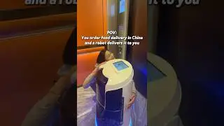 POV: You order food delivery in China and a robot delivers it to you 🫢 #chinatravel #chinalife