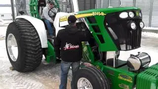 Pro stock pulling tractor warm up
