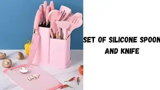 Unboxing set of silicone spoon and knife