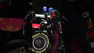 Blue Man Group - Electric Drumbone with @redbullracing   Pit Crew