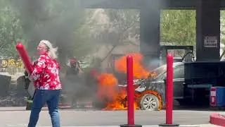 🔥 Car fire at Costco gas station on Waddell Rd, Surprise AZ 🚒