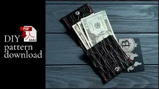 Making a simple leather wallet | PDF pattern | DIY slim wallet | Tutorial | Template