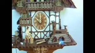 Schneider Cuckoo Clock with Moving Woodchopper and Water Wheel