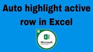 highlight the active row in excel