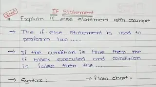 Explain If Else Statement With Example || In Hindi.