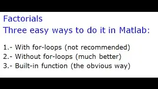 Code factorials in Matlab