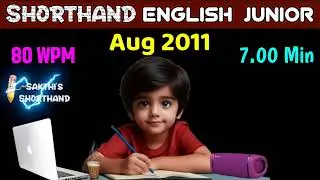 Shorthand English Junior Aug 2011 ✍️ 80 WPM ✏️ Book Speed